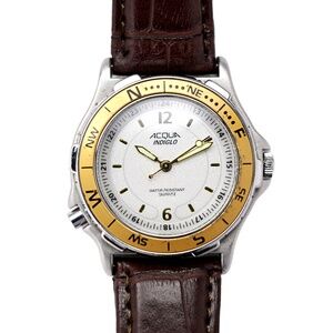 Timex Acqua Indiglo Divers Orange Bezel Vintage 1990s Indiglo 37mm